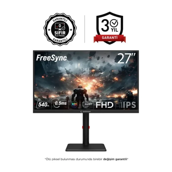 Rampage Prime PR27R540FH 27" 0.5 ms Full HD Pivot IPS 540 Hz Oyuncu Monitörü