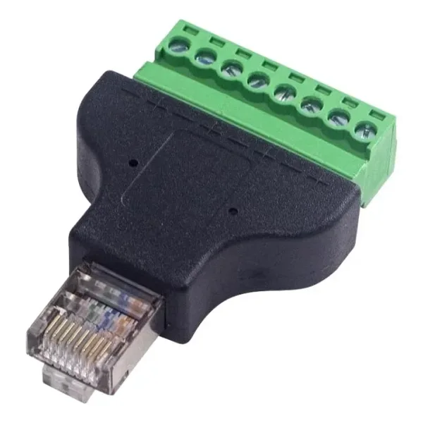 RJ45 Erkek - 8 Pin Vidalı Terminal Dönüştürücü Adaptör