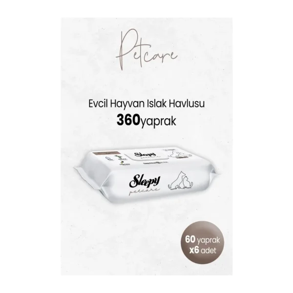 Sleepy Petcare Evcil Hayvan Islak Havlusu 60'lı x 6 Adet