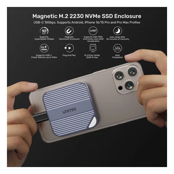 Unitek S1244AGY01 Type-C M.2 SSD Harddisk Kutusu