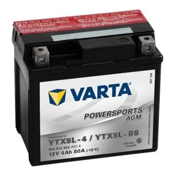 Varta Powersports AGM YTX5L-BS 12 V 4 Ah Motosiklet Aküsü