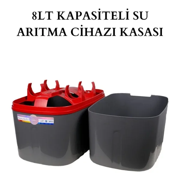 Water Jobs Su Arıtma Cihazı Boş Kasası 8Lt Kapasiteli Cihazlara Uyumlu/ Gri