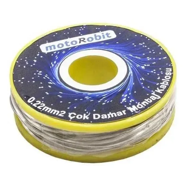 0.22 mm2 Gri Çok Damar Montaj Kablosu - 10 Metre