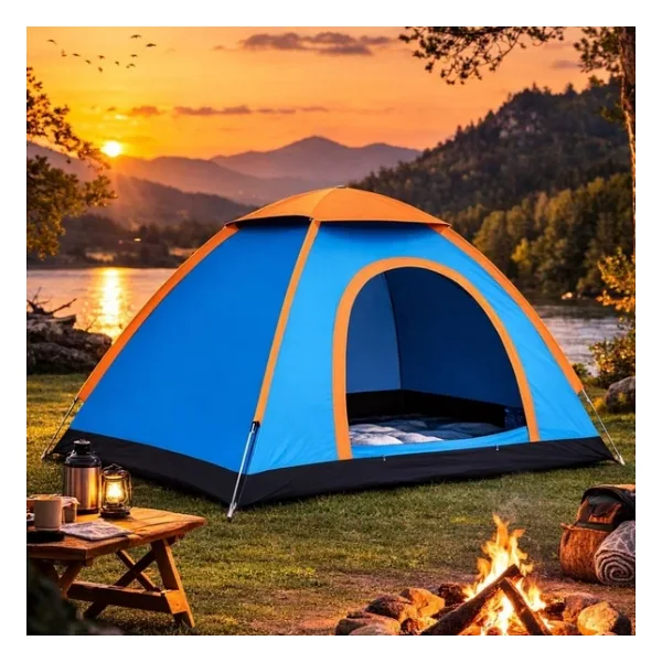 3 Kişilik Yarı Otomatik Kurulum Kamp Çadırı - Suya Dayanıklı, Taşıma Çantalı Outdoor Aile Çadırı, Piknik, Plaj ve Doğa 200X150X110 cm