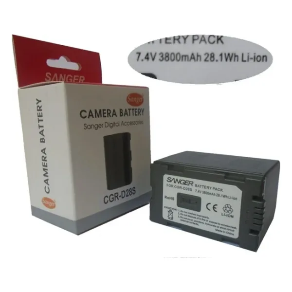 3800mAh, Panasonic UX-90 Kamera İçin Sanger 3800mAh Lion Batarya