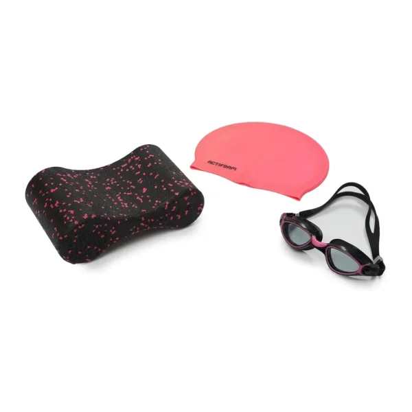 Actifoam 3'lü Yetişkin Yüzme Seti (Pullbuoy+Havuz Bonesi+Yüzücü Gözlüğü) (Pembe)