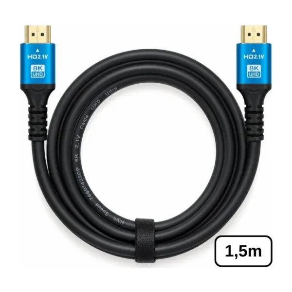 Alfais 6060 8k Ultra Hd 2.1V 48GBPS HDMI Kablo 1.5 Metre Altın Kaplama LED Tv