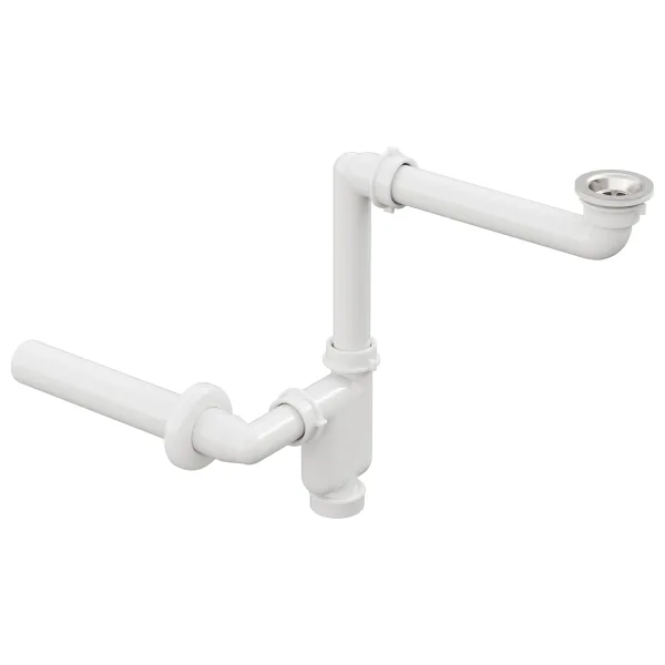 Aqua Bagno Comfort Yer Kazandıran Lavabo Sifonu ve Süzgeç - 2 Parça, Kolay Temizlenir, Ayarlanabilir Koku Önleyici Gider Borulu - 32 mm-Süzgeç Dahil