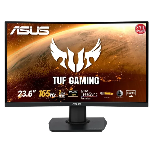 Asus TUF Gaming VG24VQE 23.6" 1 ms Full HD Curved 165 Hz Oyuncu Monitörü