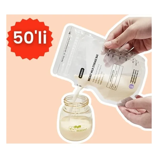 Bebebao 200 ml 10'lu Anne Sütü Saklama Poşeti 5 Adet