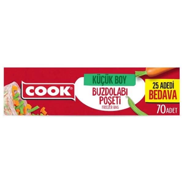 Cook 10'lu Paket Ekonomik Buzdolabı Poşeti - Şeffaf