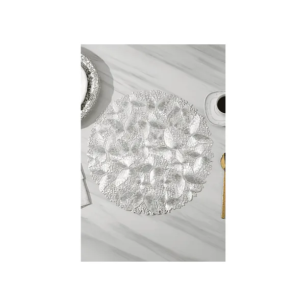Digithome 6'lı Amerikan Servisi Supla Yuvarlak Gümüş 38 Cm - ACR-625/20
