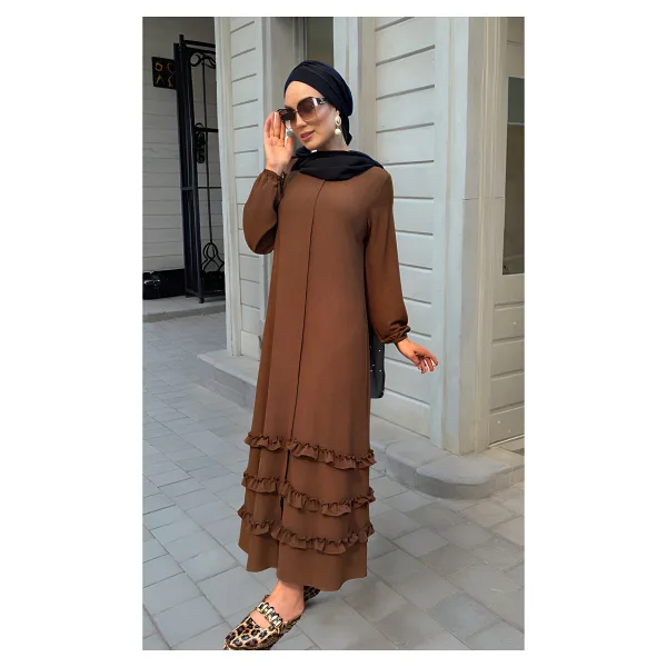 dilberfashion Eteği Fırfırlı Ferace