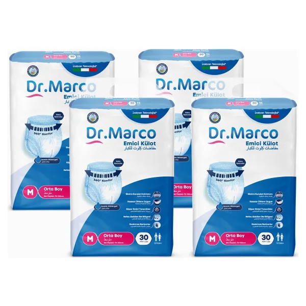 Dr. Marco Emici Külot Orta Boy M 30'lu 4 Adet Hasta Bezi