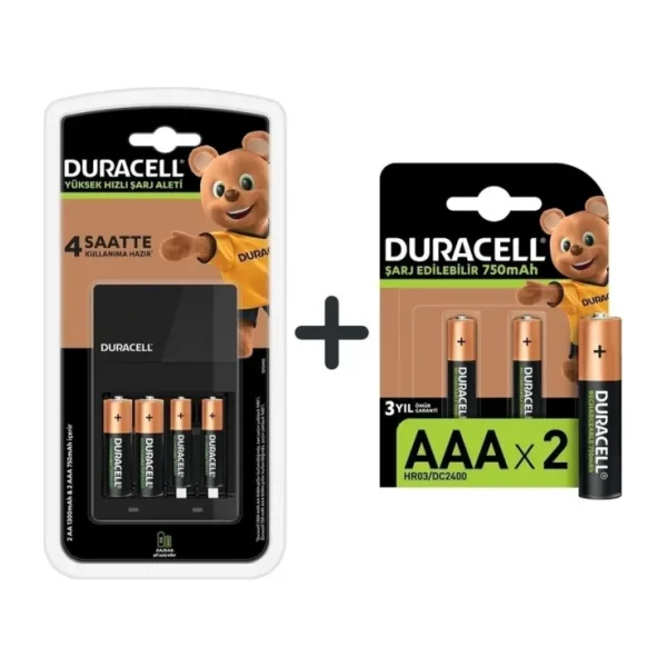 Duracell Cef 14 Şarj Aleti Ve Şarj Edilebilir Aaa 750mah 2 Pil