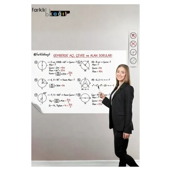Farklı Bi Kağıt 2 Adet 60x100 Cm Akıllı Beyaz Kağıt Tahta
