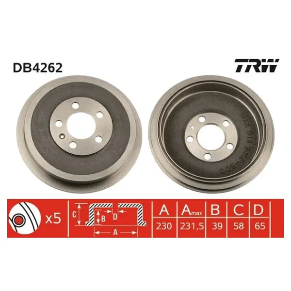 Fren Kampanası Arka Roomster 1.2 Tdı-1.4-1.4 Tdı-1.6-1.9 Tdı 06 Octavia 1.4-1.6-1.9 Tdı 96-10