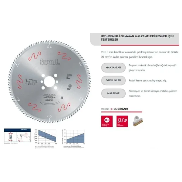 Freud LU5B 0201 250X30X2,8 mm Alümimyum Testere 60 Diş