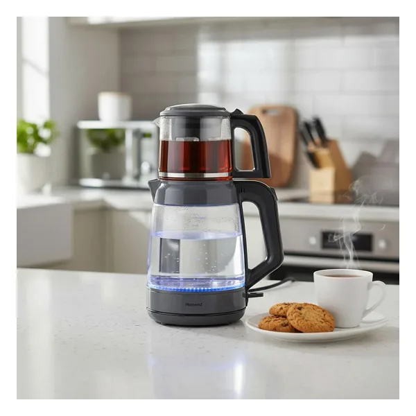 Homend Infinity 1764H Antrasit Siyah 1900 W Cam Çay Makinesi