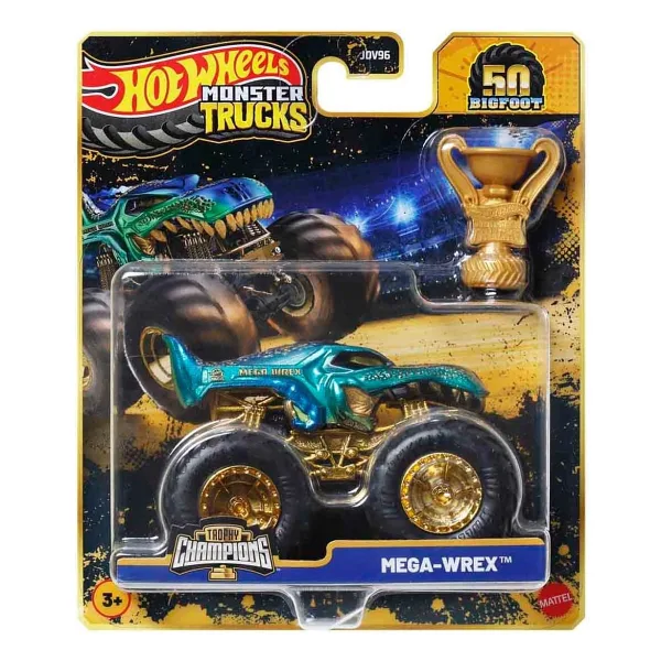 Hot Wheels Monster Trucks Bigfoot Trophy Şampiyonları Mega-Wrex JDW01