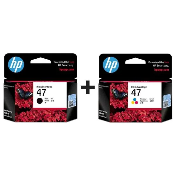 HP 47 6ZD61AE / 6ZD21AE Siyah + Renkli 2'li Set Kartuş
