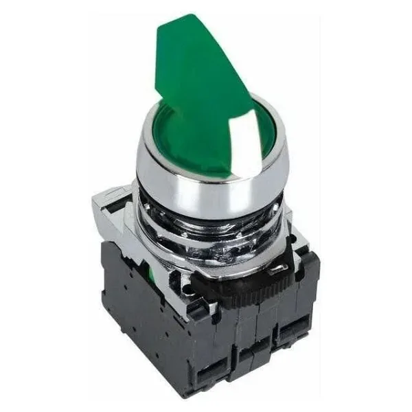 ISM-BK133B5 24V Metal Yeşil Işıklı Mandal Buton 1-0-2