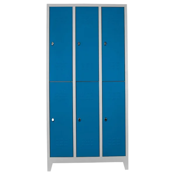 Jessan Ofis Standart 6'lı Gri-Mavi Soyunma Dolabı