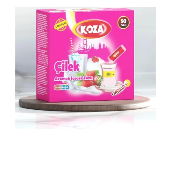 Koza Tek İçimlik Sütlü Çilek Aromalı Toz İçecek 50'li