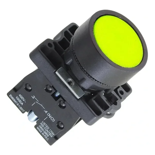 LAY5-EA51 22mm Buton Normalde Açık Kontak Sarı