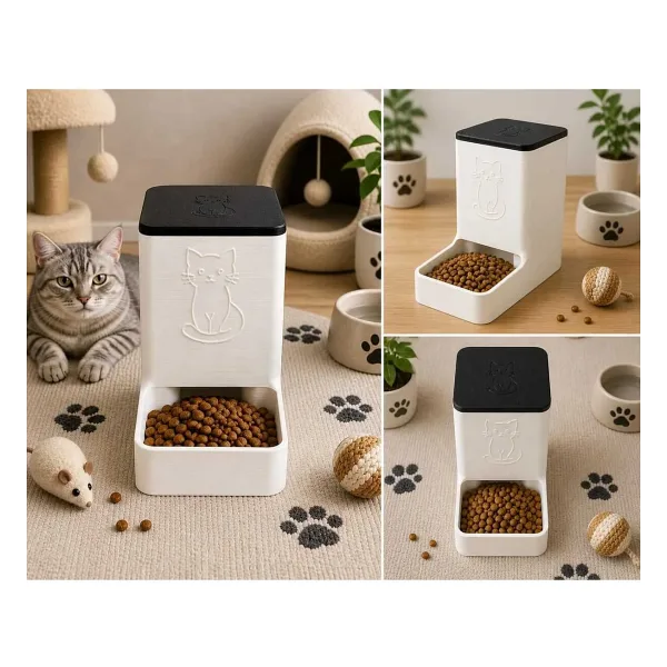 Linia Home Akıllı Kedi Mama Kabı - Otomatik Besleyici, Modern Tasarım, Kaymaz Taban, Hijyenik Mama Dispenser