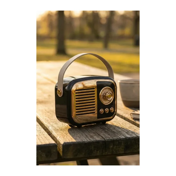 Mikado Echoes Siyah Usb+TF Kart+Bluetooth Destekli Klasik Retro Müzik Kutusu