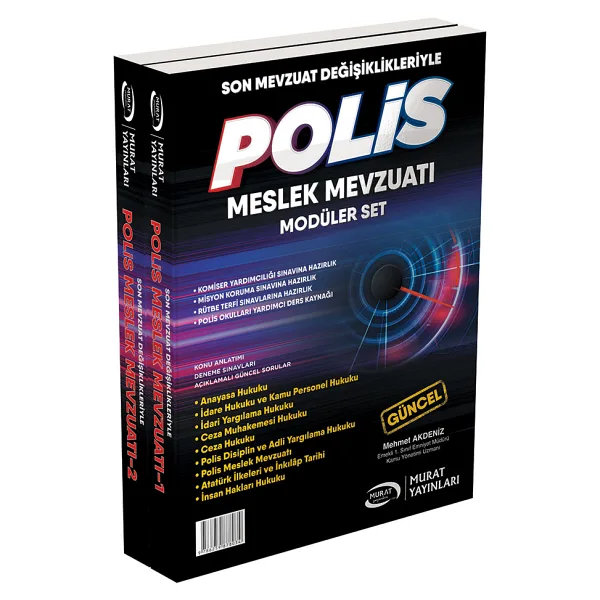 Murat Yayınları Polis Meslek Mevzuatı Komiser Yardımcılığı, Misyon Koruma ve Rütbe Terfi Konu Anlatımlı Set - Mehmet Akdeniz