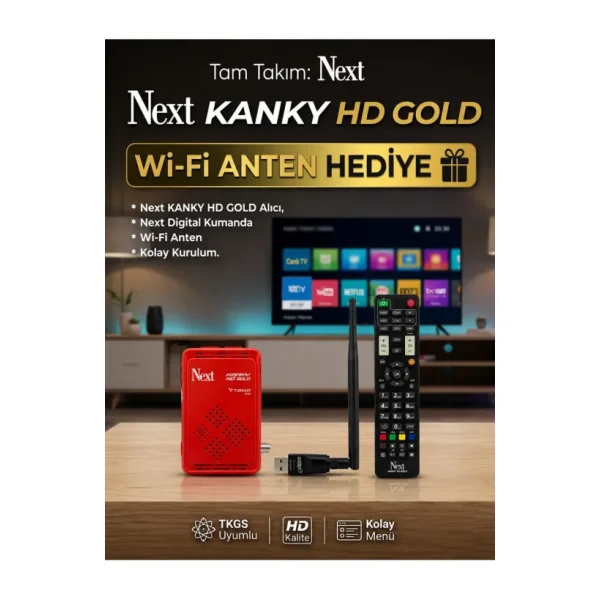 Next Nextstar Next Kanky Çanaklı-Çanaksız Wi-Fi Dahil Full HD Uydu Alıcısı (Android Değildir)