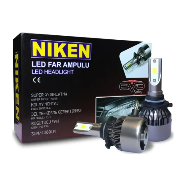 Niken Evo Serisi Led Xenon Far Ampulu H7 / H4 / H11 / H1 / H10 / 9005 / 9006 / H15 + T10 Ampul