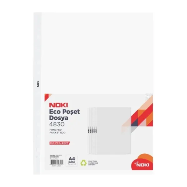 Noki Eco A4 Poşet Dosya 100'LÜ x 10 Paket (1000 Adet )