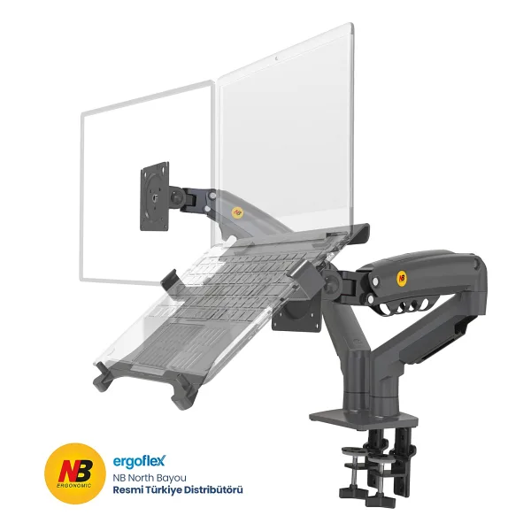 North Bayou F160-FP 17-27 inç İki Kollu Amortisörlü Monitör Standı