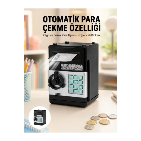 Para Kasası Görünümlü Elektronik Şifreli Kumbara