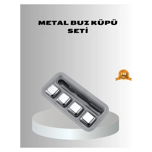 Paslanmaz Metal Buz Küpleri Seti Klipsli Sulandırmadan Soğutma Özellikli