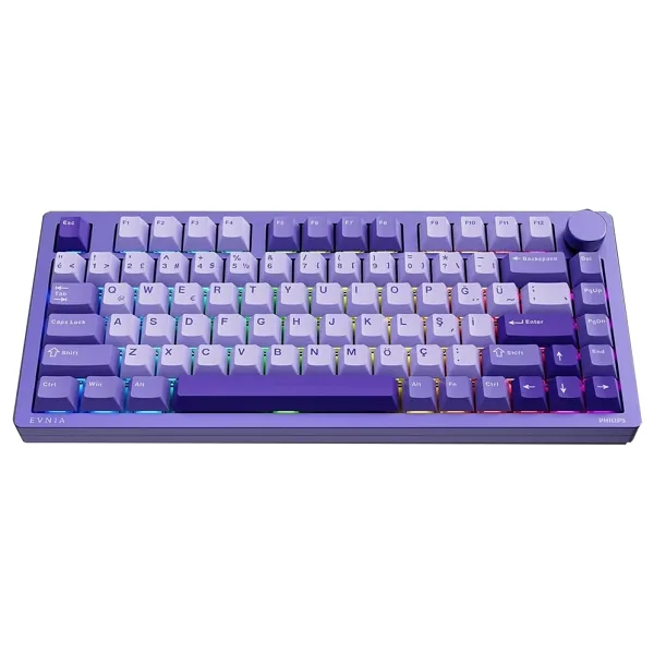 Philips Evnia SPK8618 Mor RGB %75 TKL Kablolu/Kablosuz Mekanik Oyuncu Klavyesi