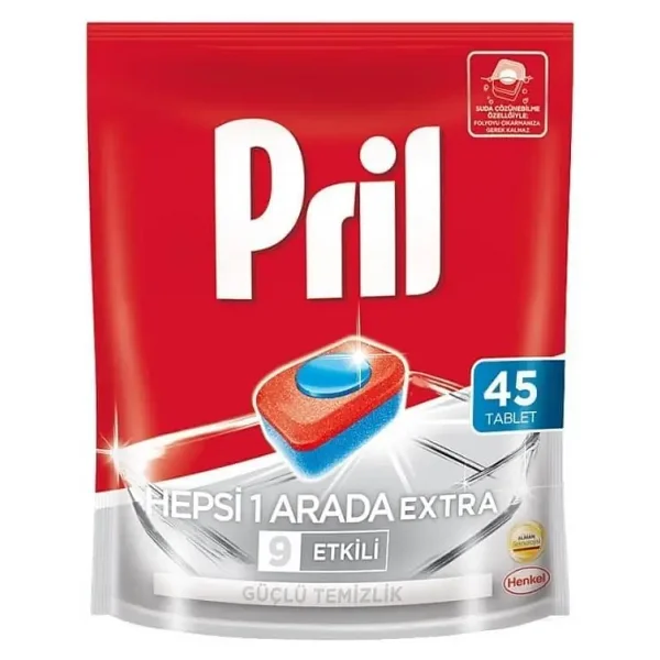 Pril Hepsi Bir Arada Extra Bulaşık Makinesi Tableti 45'li