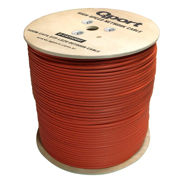 QPORT Q-CATO2RHF 500MT UTP CAT6 OUTDOOR NETWORK KABLO TURUNCU LSZH 23AWG 0.58MM