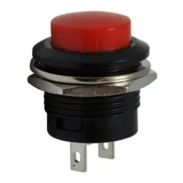 R13-507 16mm Yaylı Push Buton - Kırmızı