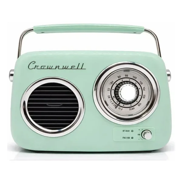 Retro Tasarımlı Bluetooth Fm Radyo Mint Yeşil
