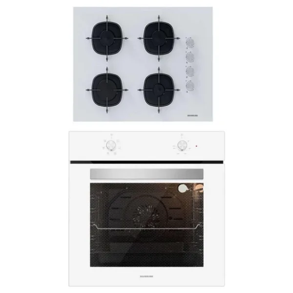 Silverline 2'Li İkili Beyaz Cam Ankastre Set Cs5665w01 65Cm Ocak - Bo6501w01 Turbo
