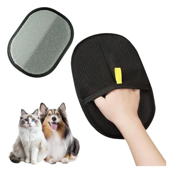 SOGUD Kürk Mıknatıslı Tüy Temizleme Eldiveni - Kedi ve Köpekler için Parmaksız Evcil Hayvan Tüyü Çıkarıcı Eldiven - Kıyafet, Koltuk, Kanepe ve Halıdan Evcil Hayvan Tüylerini Kolayca Temizler
