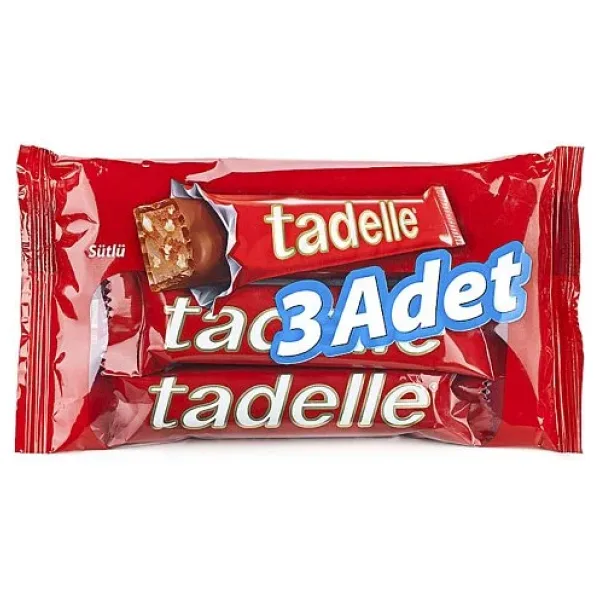 Tadelle Sütlü ve Fındıklı Çikolata 3x30 gr