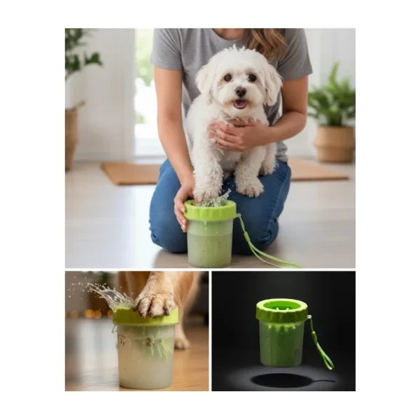 Teknodayım Taşınabilir Köpek Ayak Temizleme Aparatı Silikon Fırçalı