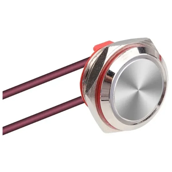 WD16C1-Wired-P1 16mm Düz Yaylı Metal Buton - Kablolu