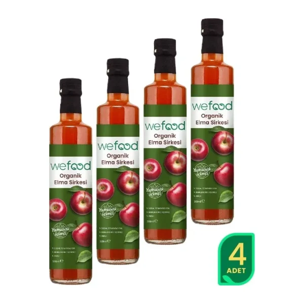 Wefood Organik Elma Sirkesi 500 ml 4'lü