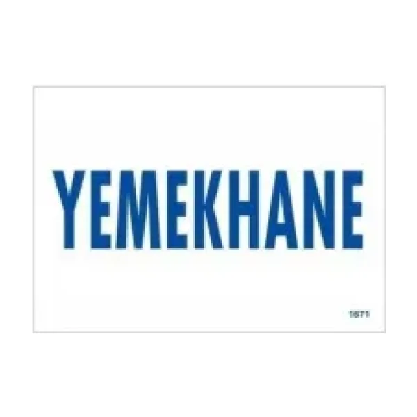 Yemekhane Uyarı Levhası 17,5x25 KOD:1671